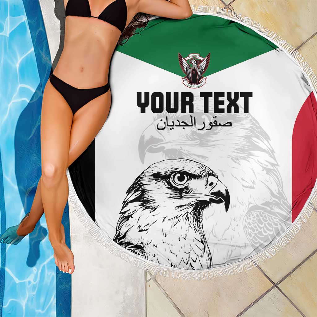 Custom Sudan Football Beach Blanket Yalla Falcons of Jediane
