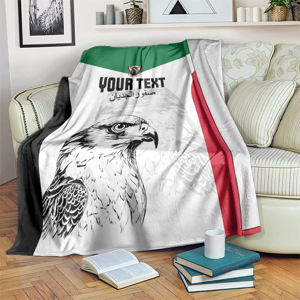 Custom Sudan Football Blanket Yalla Falcons of Jediane