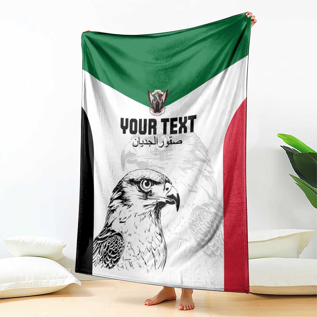 Custom Sudan Football Blanket Yalla Falcons of Jediane