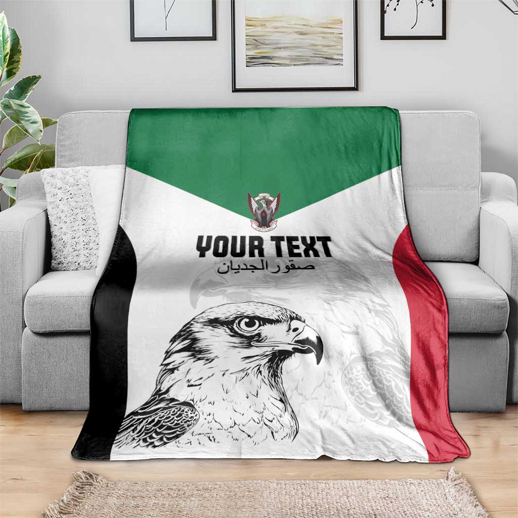 Custom Sudan Football Blanket Yalla Falcons of Jediane