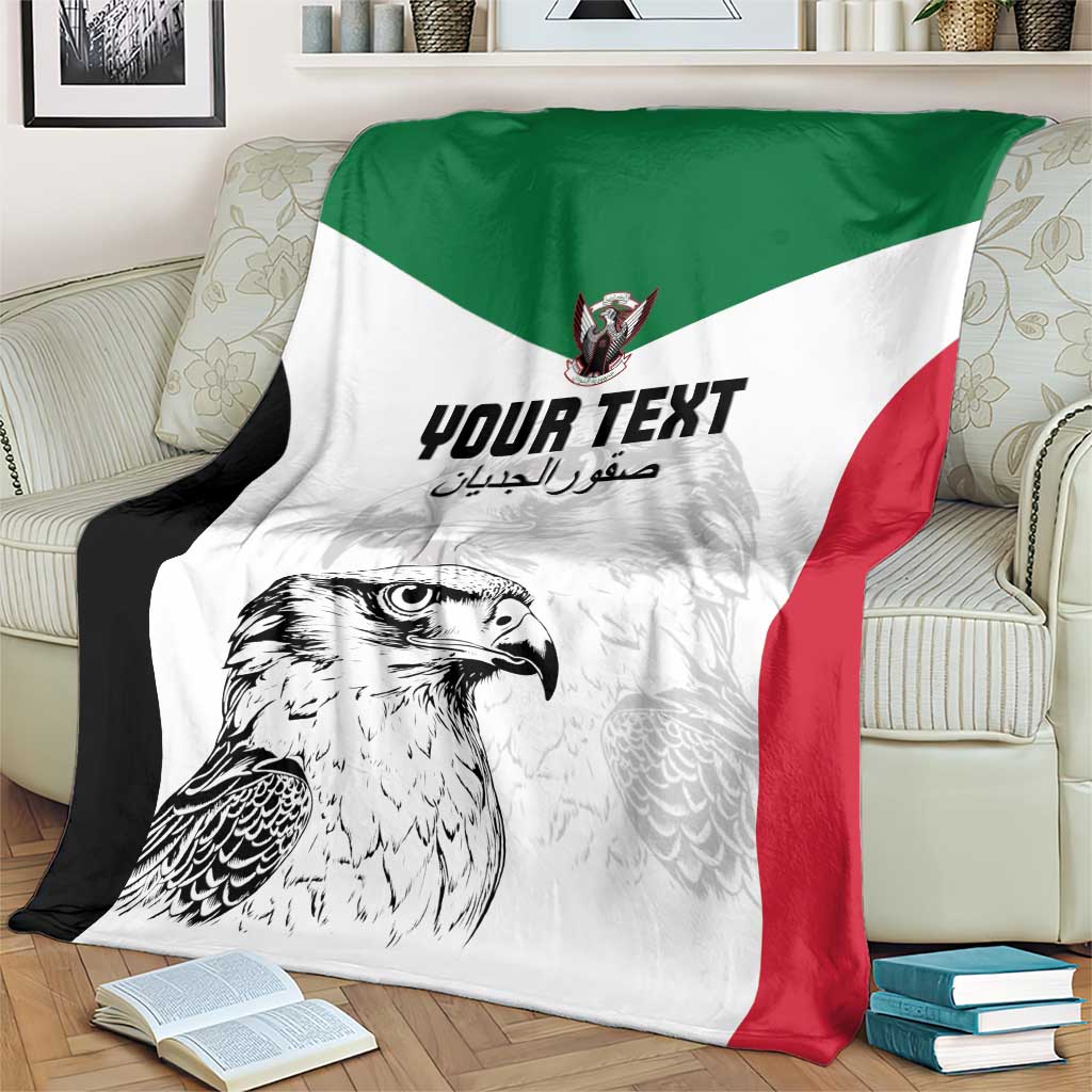 Custom Sudan Football Blanket Yalla Falcons of Jediane