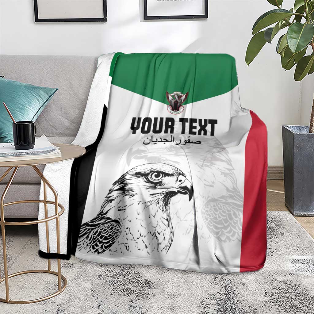 Custom Sudan Football Blanket Yalla Falcons of Jediane