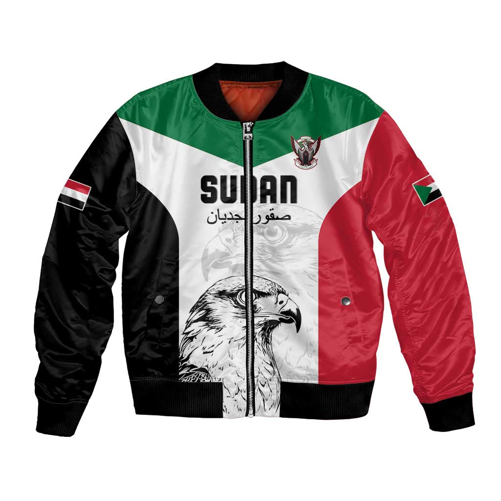 Custom Sudan Football Bomber Jacket Yalla Falcons of Jediane