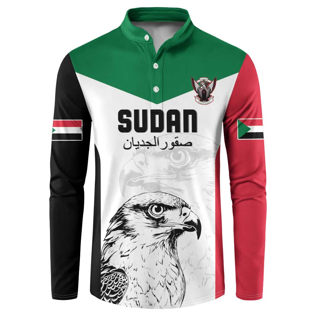 Custom Sudan Football Button Sweatshirt Yalla Falcons of Jediane