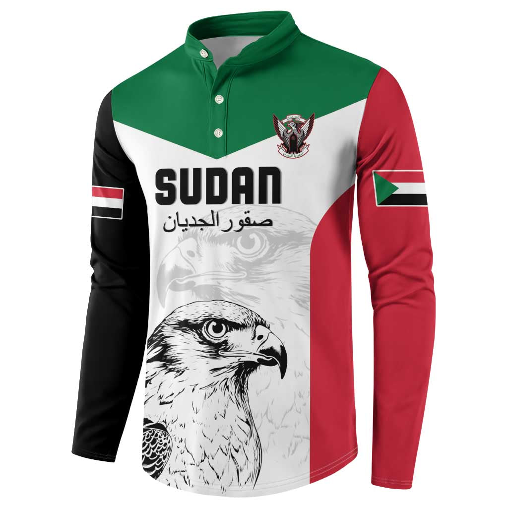 Custom Sudan Football Button Sweatshirt Yalla Falcons of Jediane