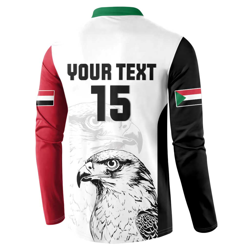 Custom Sudan Football Button Sweatshirt Yalla Falcons of Jediane