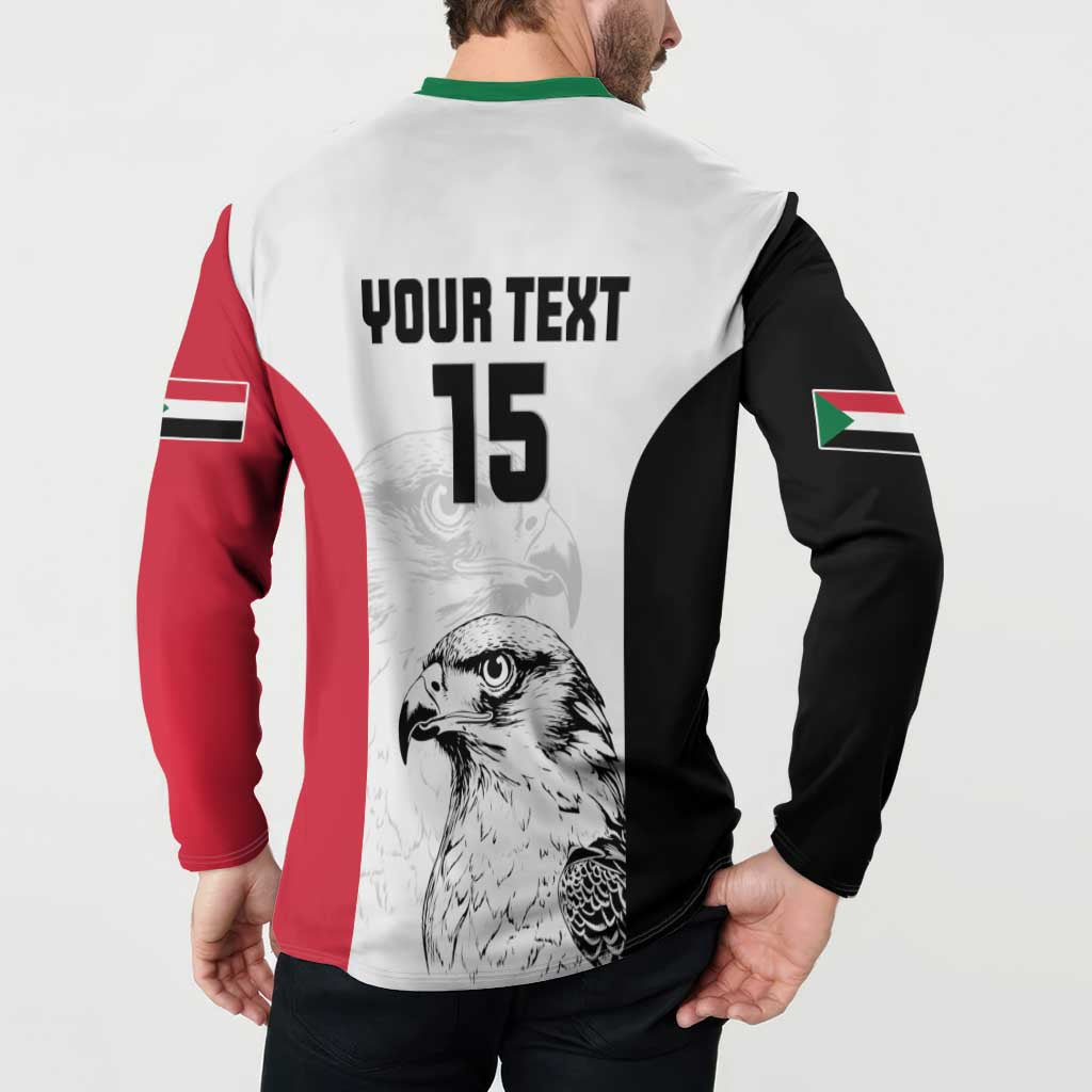 Custom Sudan Football Button Sweatshirt Yalla Falcons of Jediane