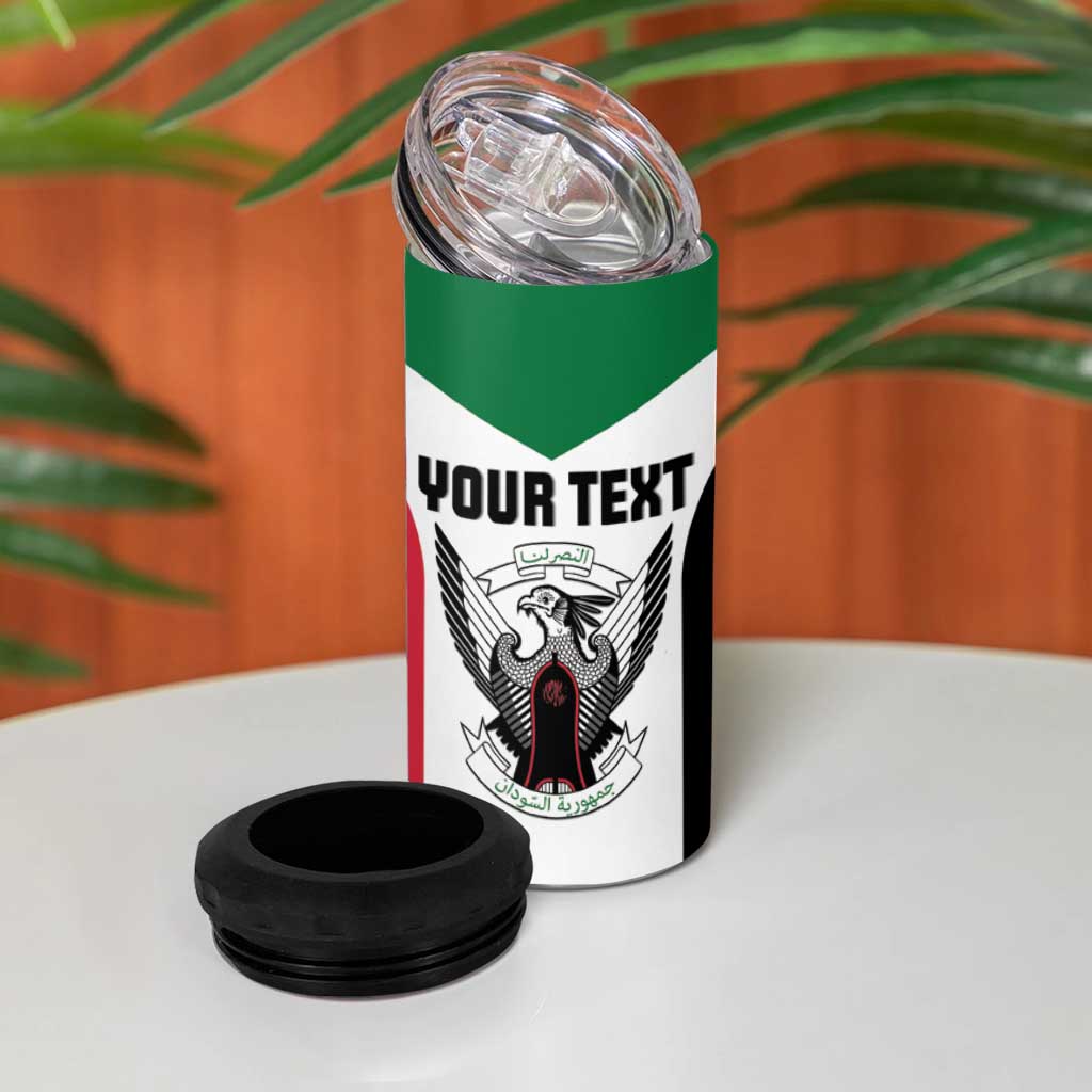 Custom Sudan Football 4 in 1 Can Cooler Tumbler Yalla Falcons of Jediane