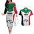 Custom Sudan Football Couples Matching Off The Shoulder Long Sleeve Dress and Hawaiian Shirt Yalla Falcons of Jediane