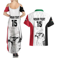 Custom Sudan Football Couples Matching Summer Maxi Dress and Hawaiian Shirt Yalla Falcons of Jediane
