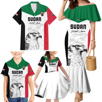 Custom Sudan Football Family Matching Mermaid Dress and Hawaiian Shirt Yalla Falcons of Jediane