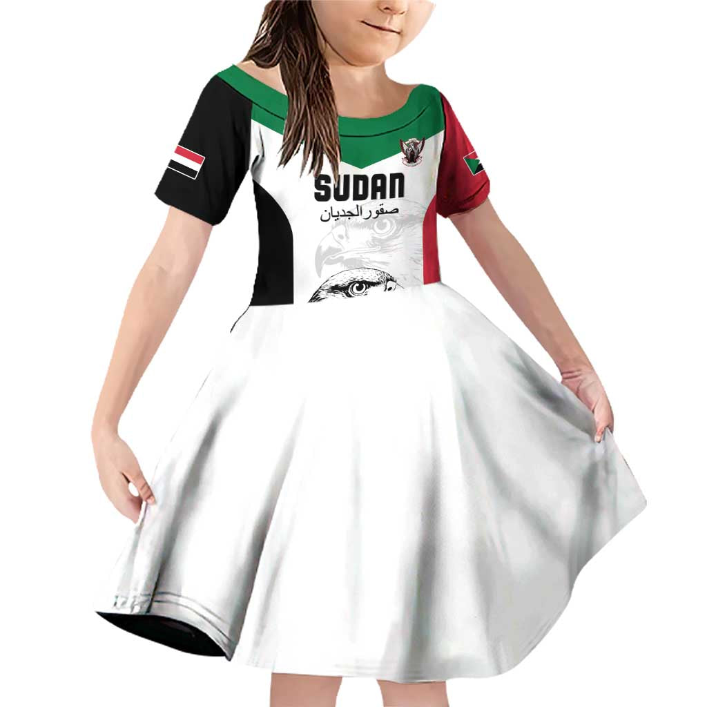 Custom Sudan Football Family Matching Off Shoulder Short Dress and Hawaiian Shirt Yalla Falcons of Jediane