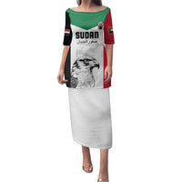 Custom Sudan Football Family Matching Puletasi and Hawaiian Shirt Yalla Falcons of Jediane