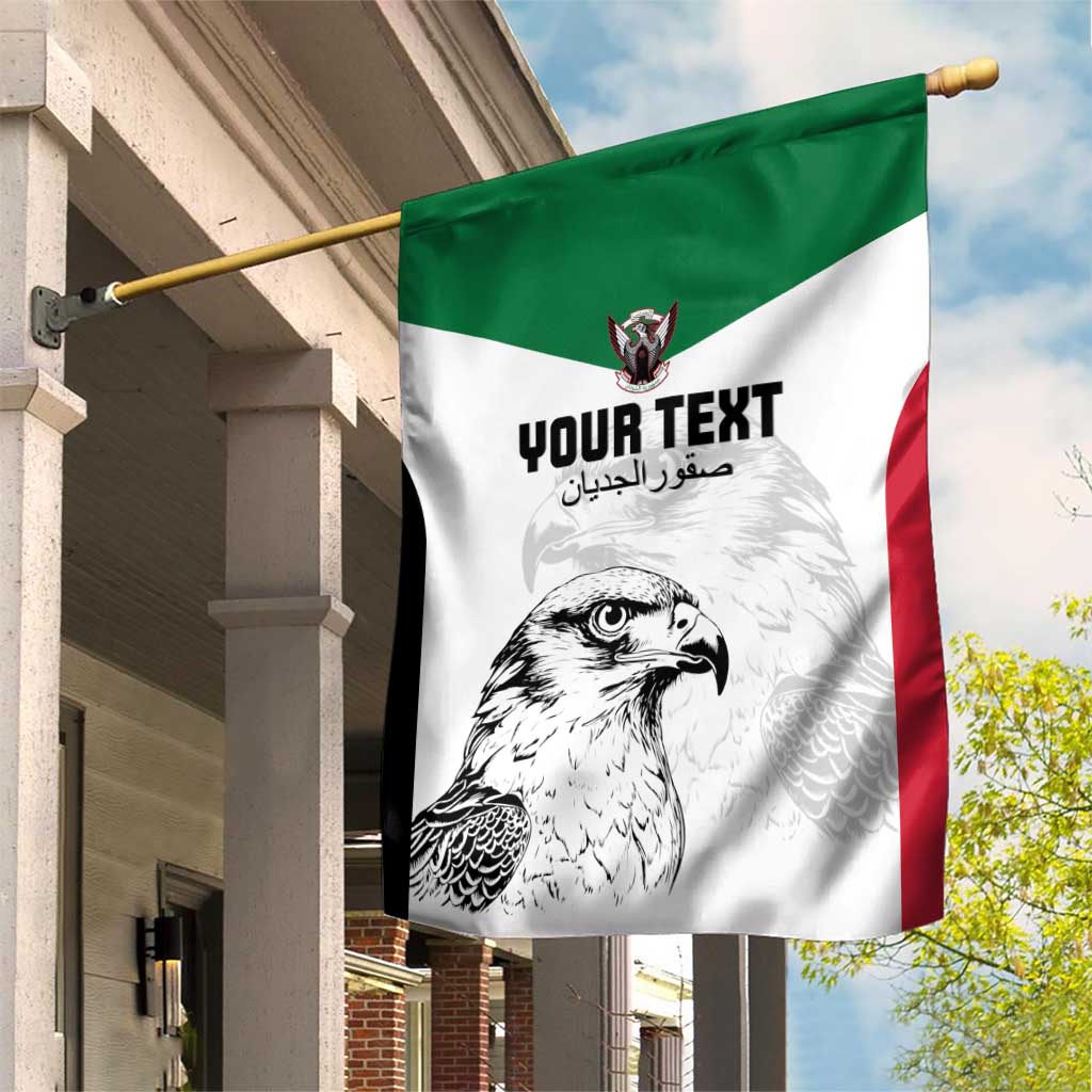 Custom Sudan Football Garden Flag Yalla Falcons of Jediane
