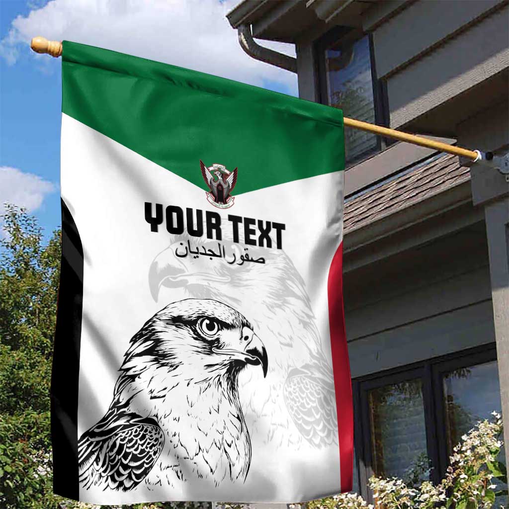 Custom Sudan Football Garden Flag Yalla Falcons of Jediane
