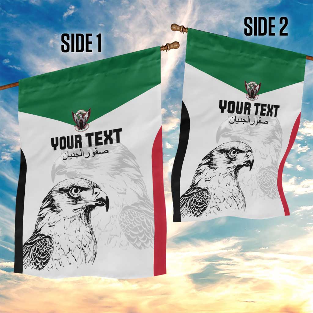 Custom Sudan Football Garden Flag Yalla Falcons of Jediane