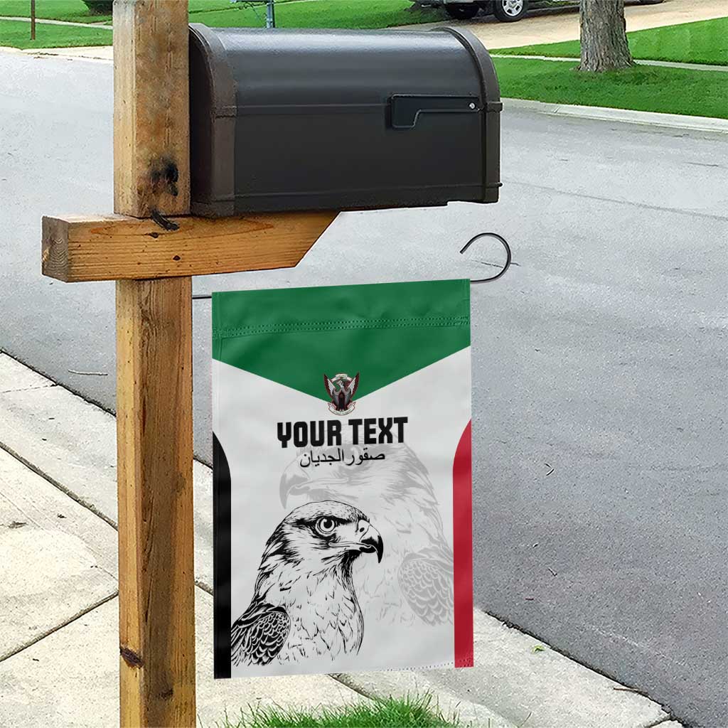 Custom Sudan Football Garden Flag Yalla Falcons of Jediane