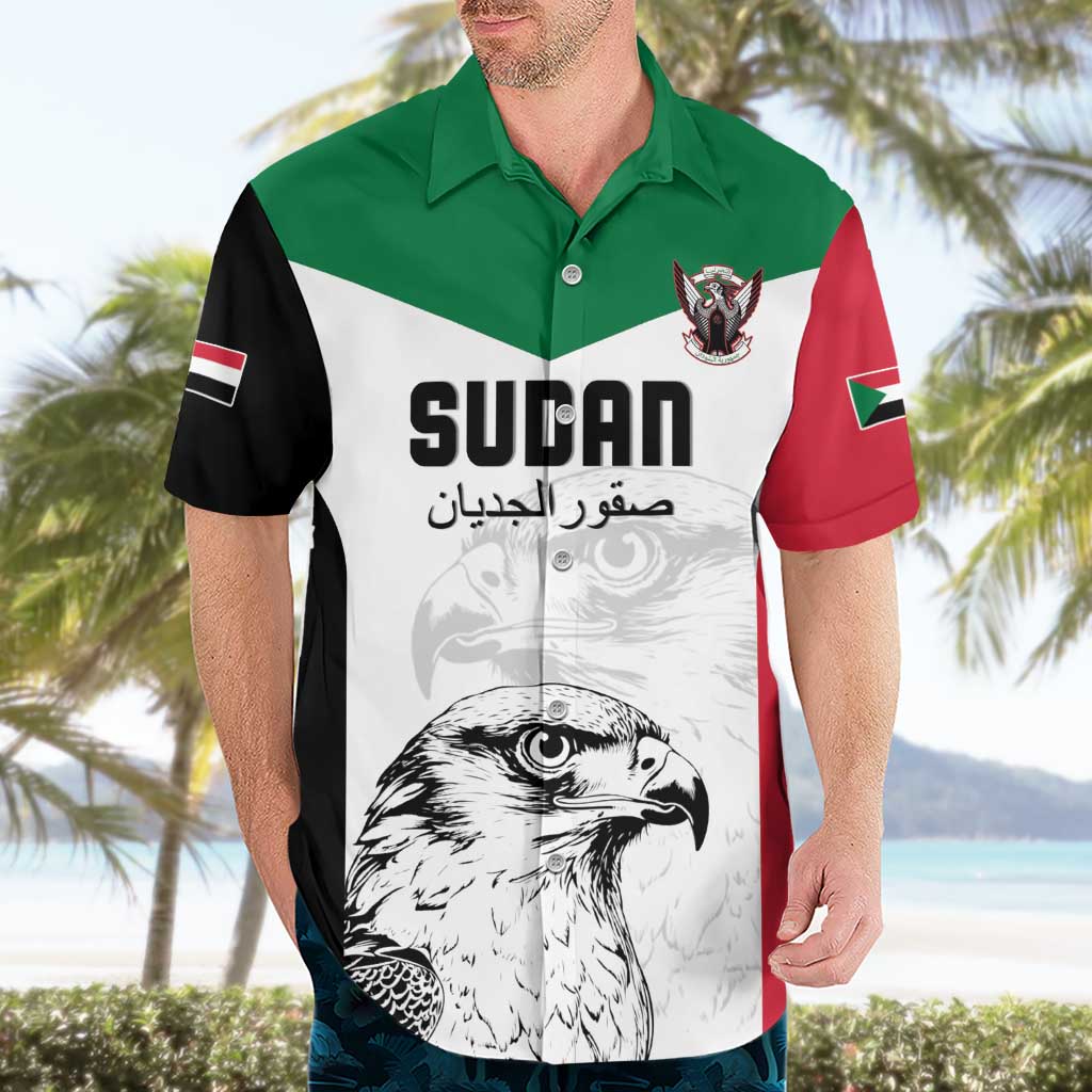 Custom Sudan Football Hawaiian Shirt Yalla Falcons of Jediane