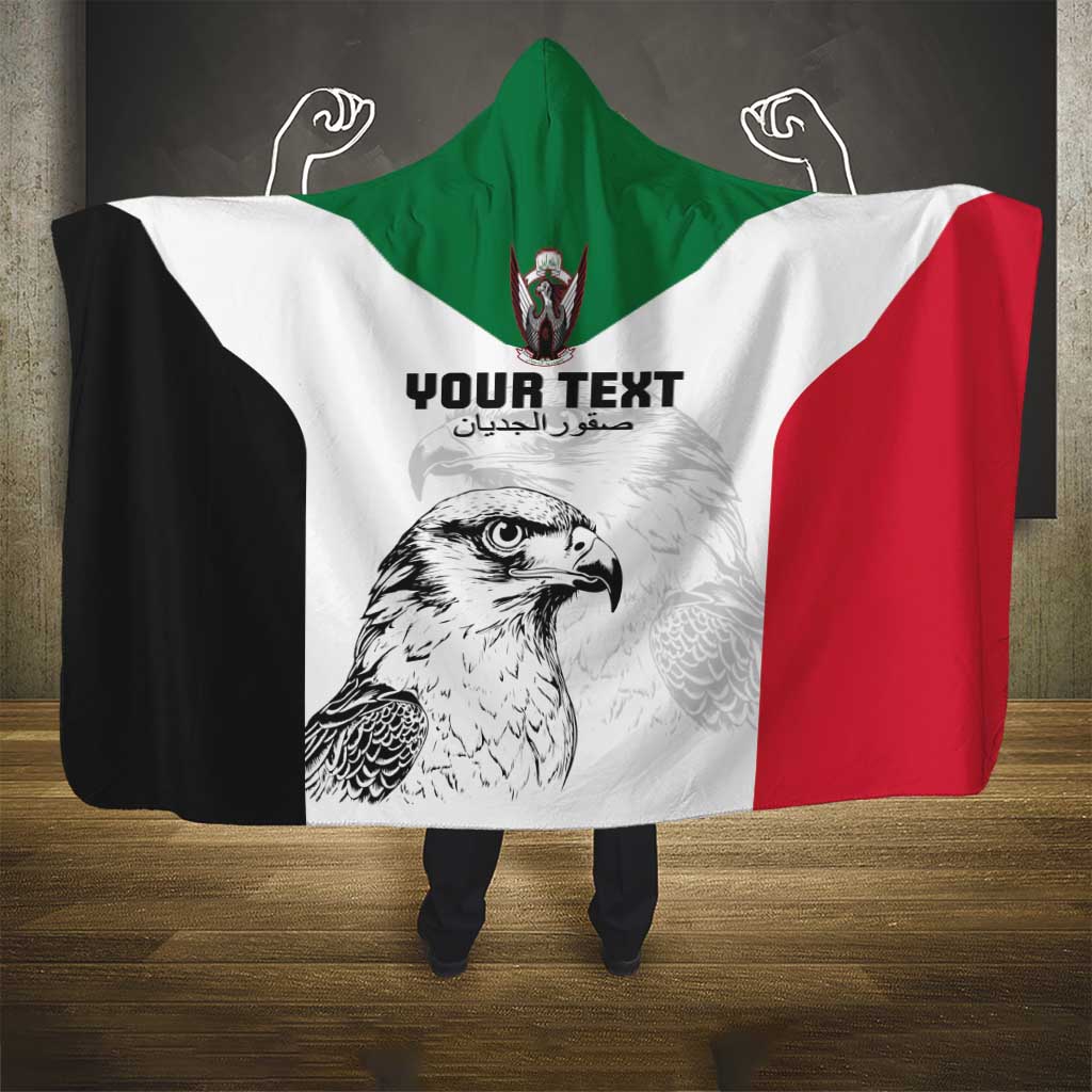 Custom Sudan Football Hooded Blanket Yalla Falcons of Jediane