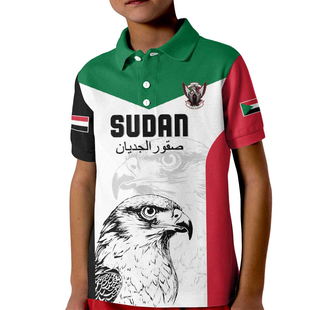 Custom Sudan Football Kid Polo Shirt Yalla Falcons of Jediane