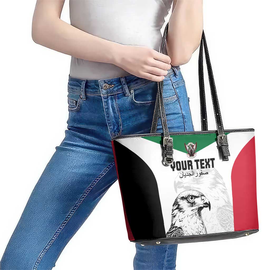 Custom Sudan Football Leather Tote Bag Yalla Falcons of Jediane