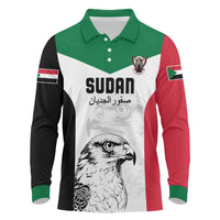 Custom Sudan Football Long Sleeve Polo Shirt Yalla Falcons of Jediane