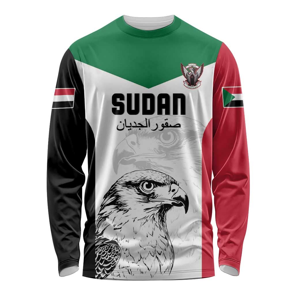 Custom Sudan Football Long Sleeve Shirt Yalla Falcons of Jediane