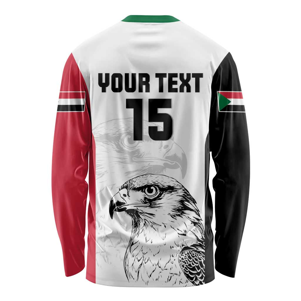 Custom Sudan Football Long Sleeve Shirt Yalla Falcons of Jediane