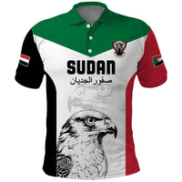 Custom Sudan Football Polo Shirt Yalla Falcons of Jediane