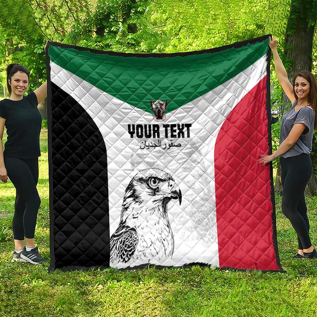 Custom Sudan Football Quilt Yalla Falcons of Jediane