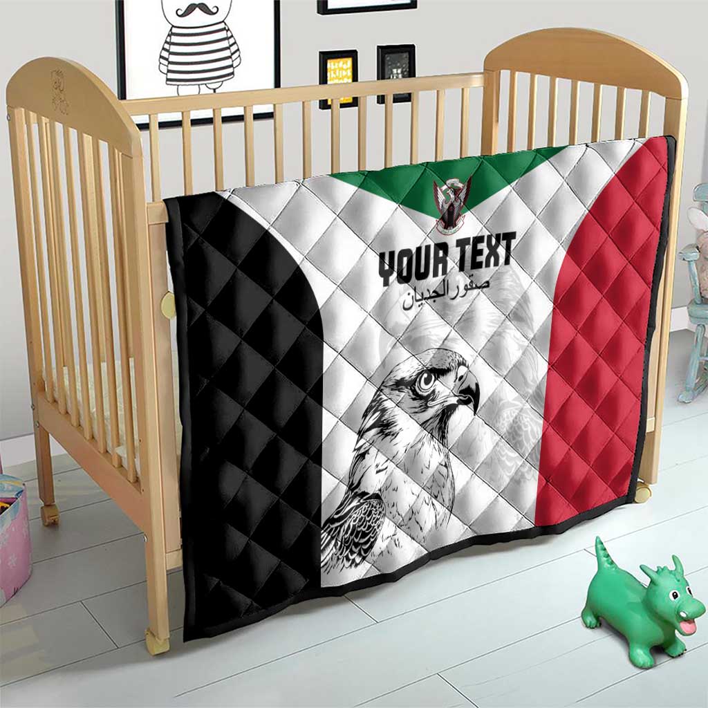 Custom Sudan Football Quilt Yalla Falcons of Jediane