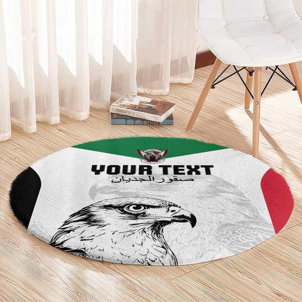 Custom Sudan Football Round Carpet Yalla Falcons of Jediane