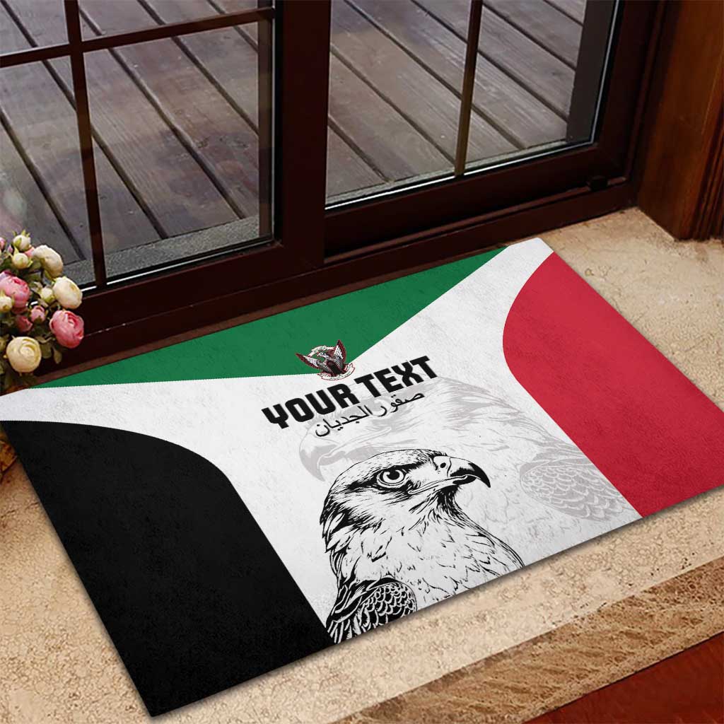 Custom Sudan Football Rubber Doormat Yalla Falcons of Jediane