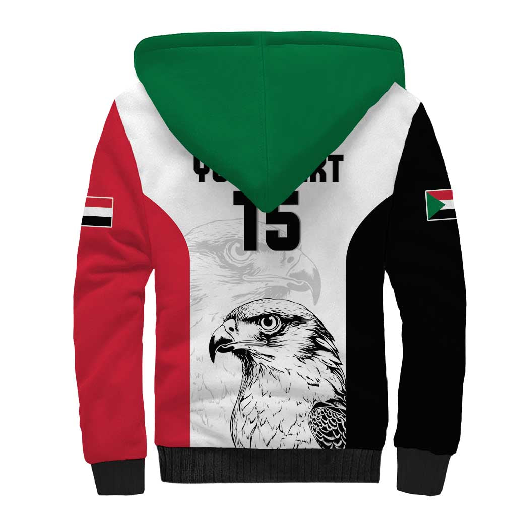 Custom Sudan Football Sherpa Hoodie Yalla Falcons of Jediane