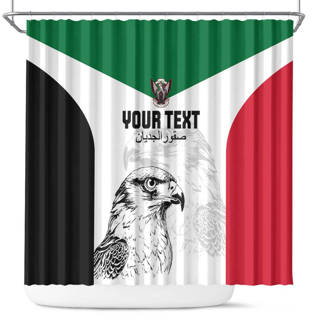Custom Sudan Football Shower Curtain Yalla Falcons of Jediane