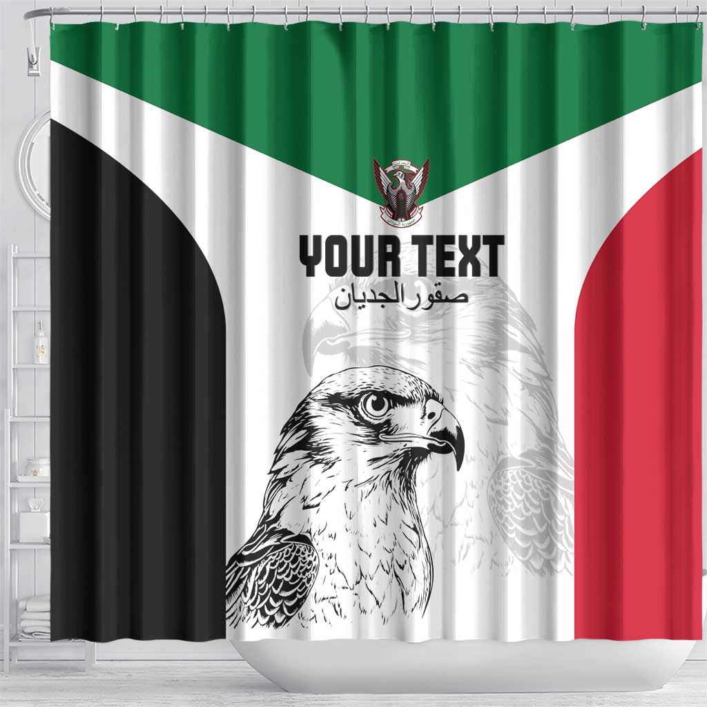 Custom Sudan Football Shower Curtain Yalla Falcons of Jediane