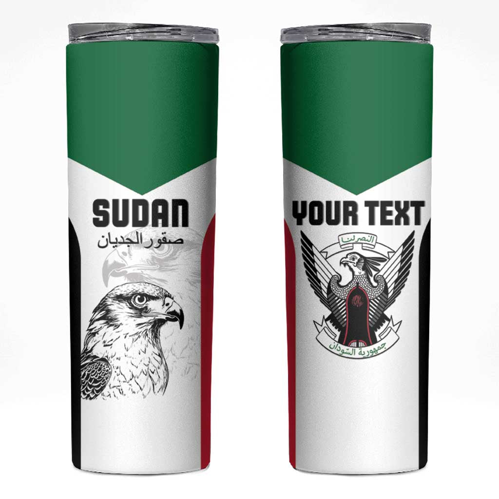 Custom Sudan Football Skinny Tumbler Yalla Falcons of Jediane