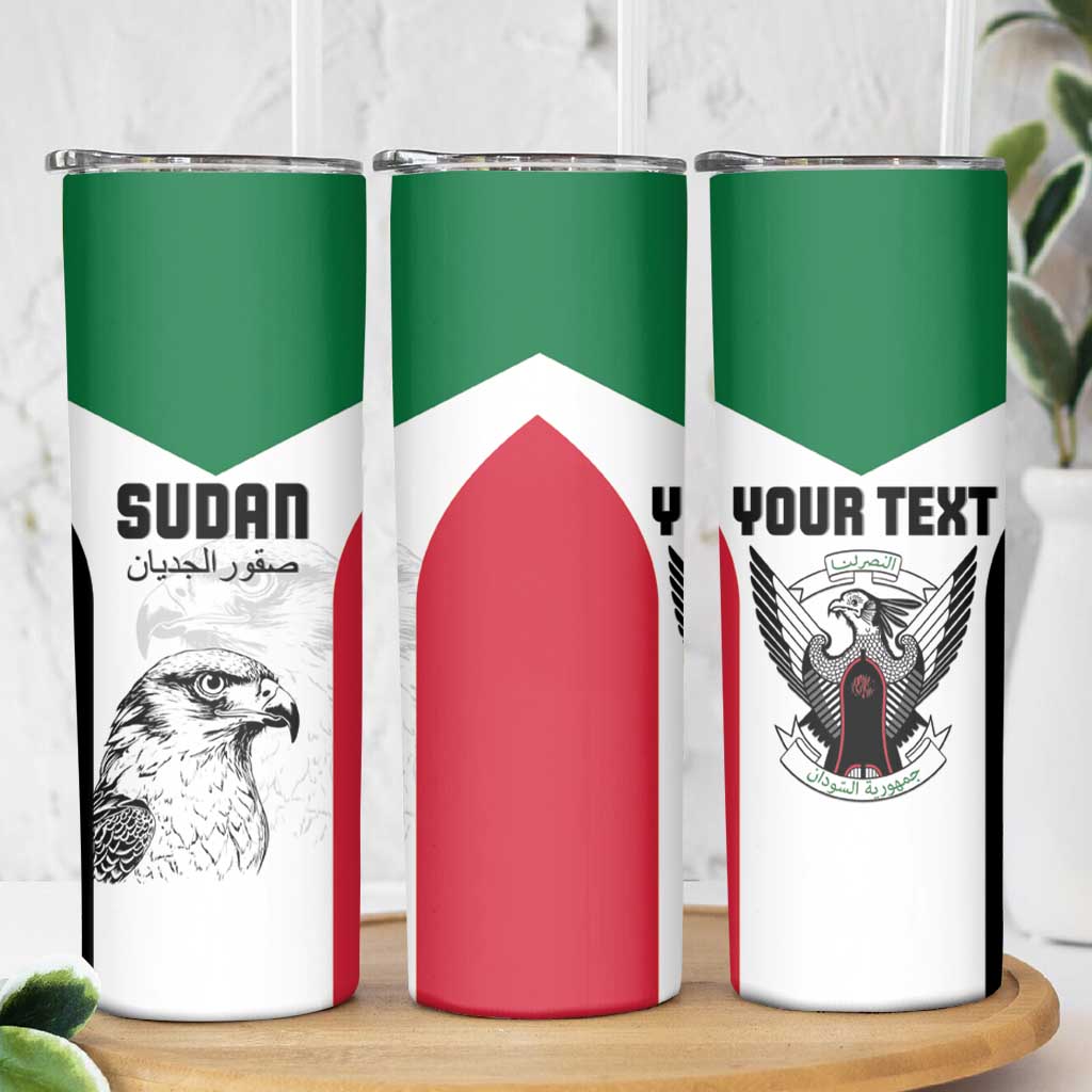 Custom Sudan Football Skinny Tumbler Yalla Falcons of Jediane