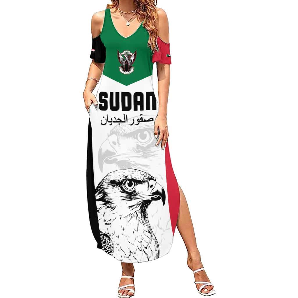 Custom Sudan Football Summer Maxi Dress Yalla Falcons of Jediane