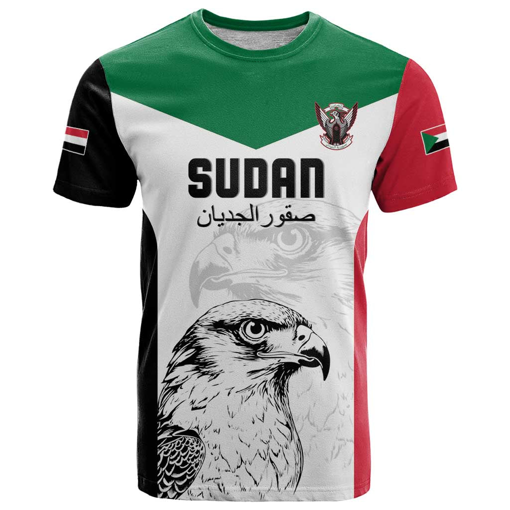Custom Sudan Football T Shirt Yalla Falcons of Jediane