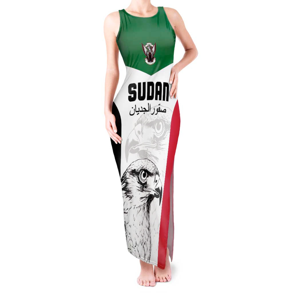Custom Sudan Football Tank Maxi Dress Yalla Falcons of Jediane