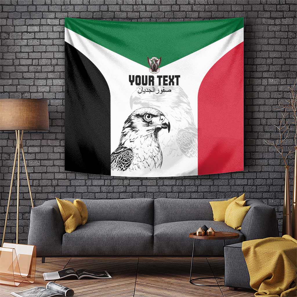 Custom Sudan Football Tapestry Yalla Falcons of Jediane