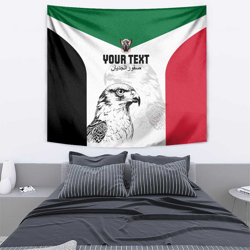Custom Sudan Football Tapestry Yalla Falcons of Jediane
