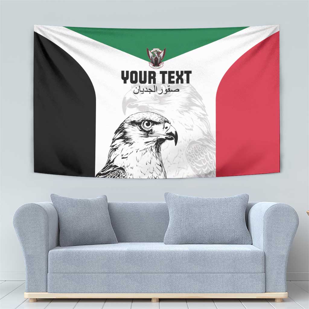 Custom Sudan Football Tapestry Yalla Falcons of Jediane