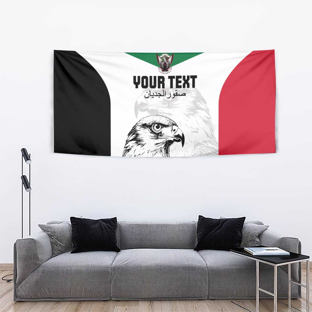 Custom Sudan Football Tapestry Yalla Falcons of Jediane