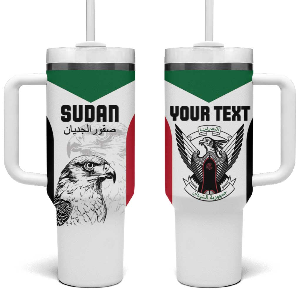 Custom Sudan Football Tumbler With Handle Yalla Falcons of Jediane
