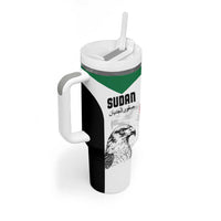 Custom Sudan Football Tumbler With Handle Yalla Falcons of Jediane