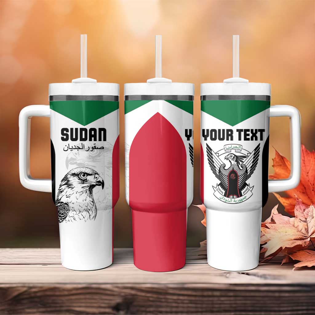 Custom Sudan Football Tumbler With Handle Yalla Falcons of Jediane