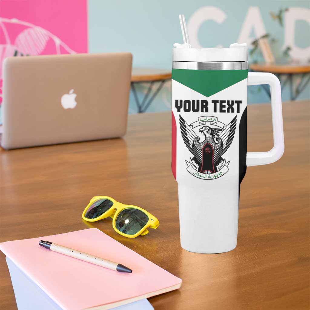 Custom Sudan Football Tumbler With Handle Yalla Falcons of Jediane