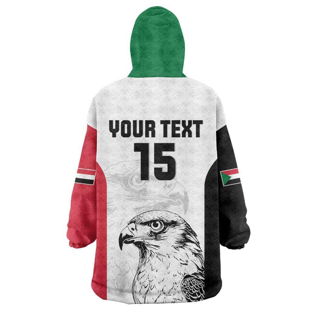 Custom Sudan Football Wearable Blanket Hoodie Yalla Falcons of Jediane